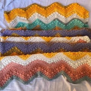Handmade Crochet Hugs and Kisses Lap Blanket